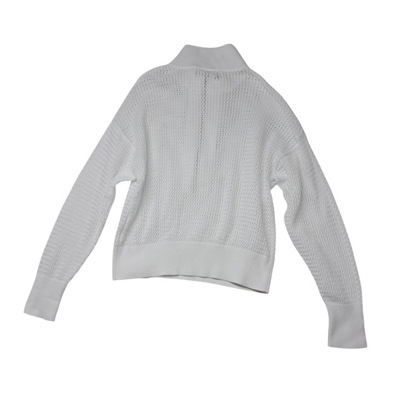 Varley Aurora Half Zip Sweater Women's XS White Activewear Open Knit High Neck - Picture 3 of 10